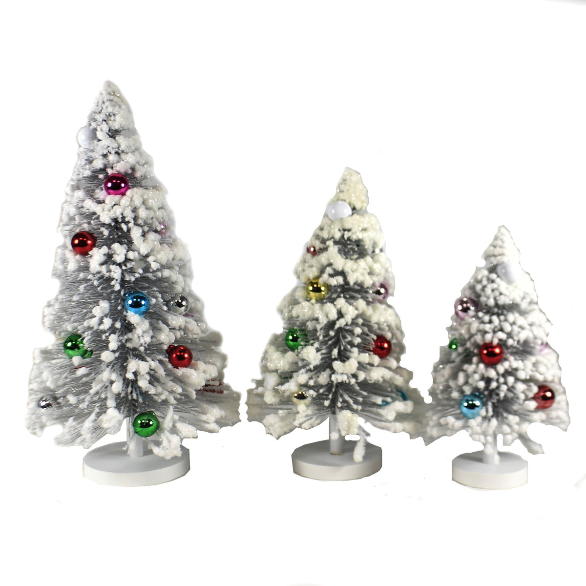 Snow Forest Trees Set Of 3 Holiday Decor 1