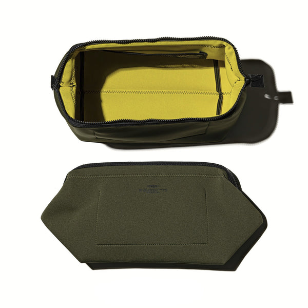 Wired Pouch Large in Olive & Yellow