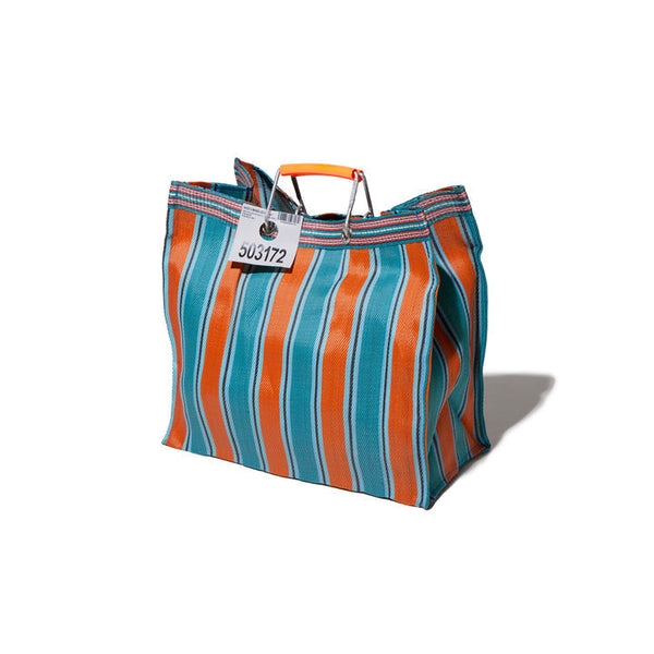 Stripe Tote Bag Square Handmade Recycled Plastic puebco 503271 4