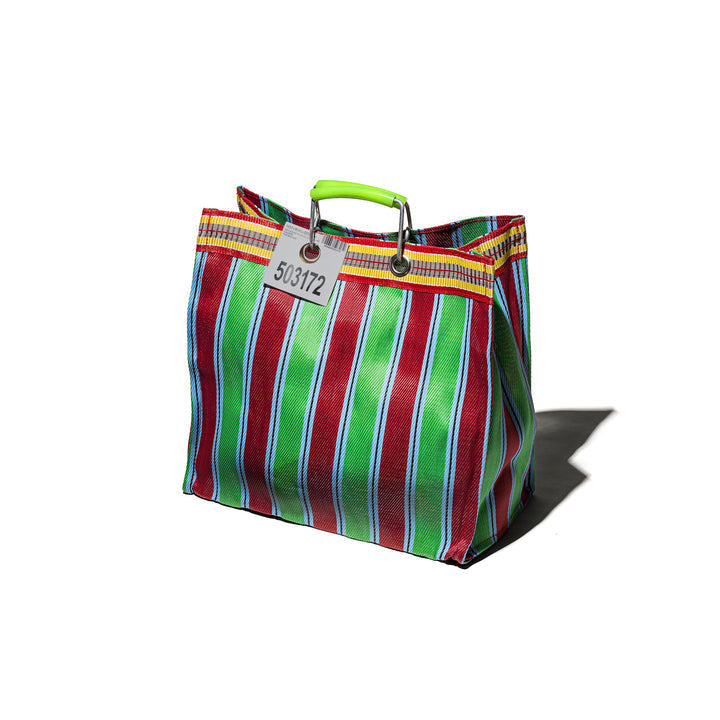 Stripe Tote Bag Square Handmade Recycled Plastic puebco 503271 5