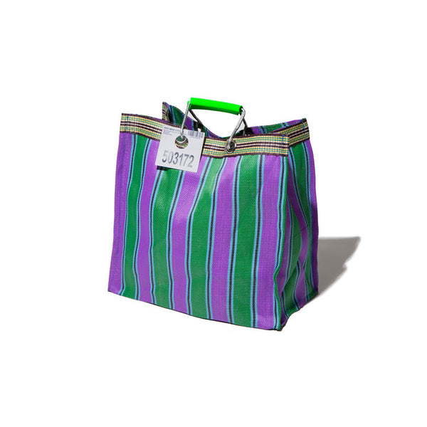 Stripe Tote Bag Square Handmade Recycled Plastic puebco 503271 6