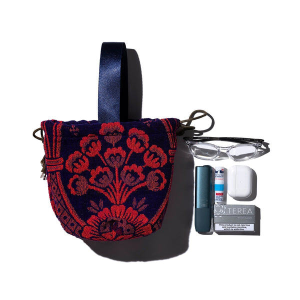 jacquard fabric drawstring bag puebco 504513 3
