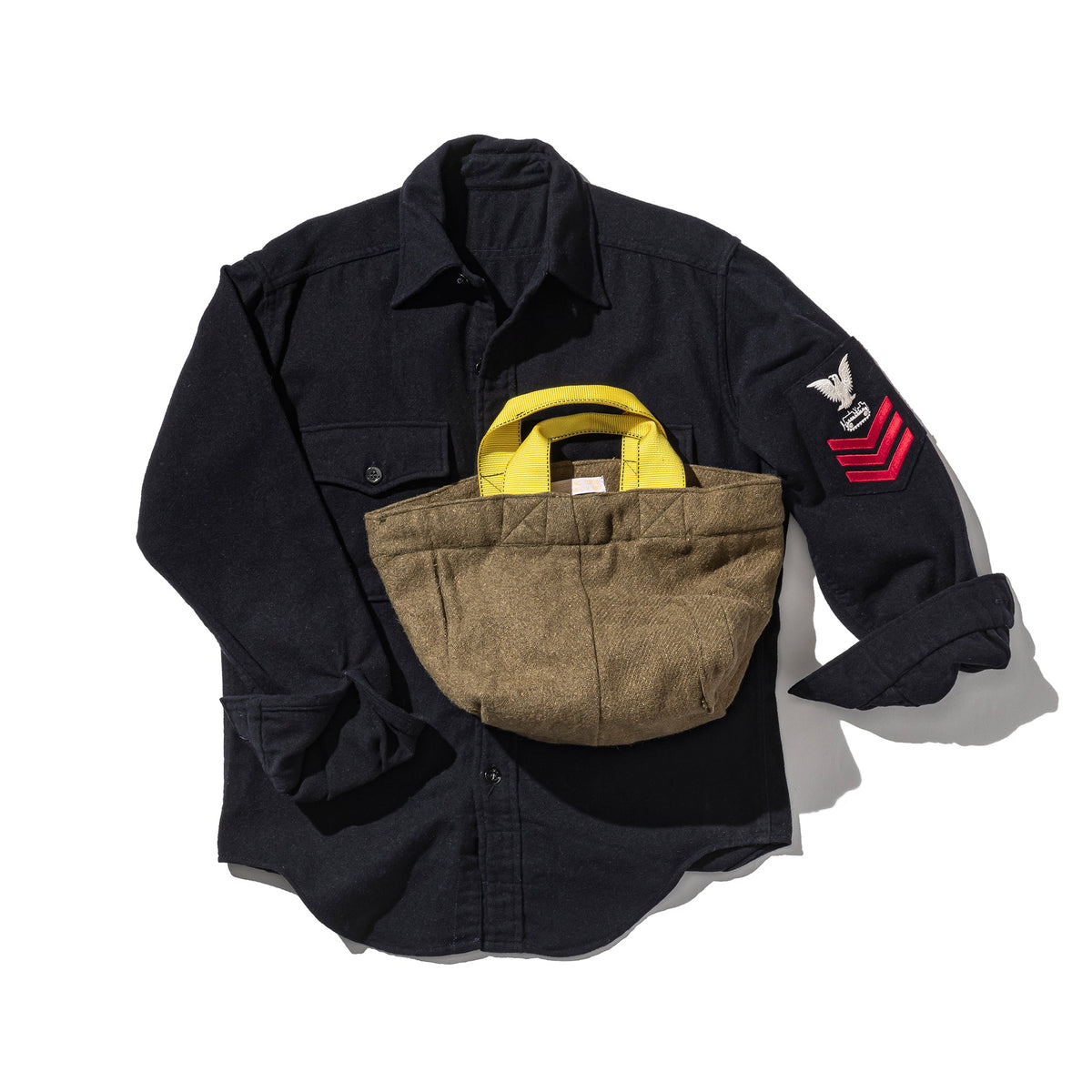 Vintage Wool Garments Zip Tote