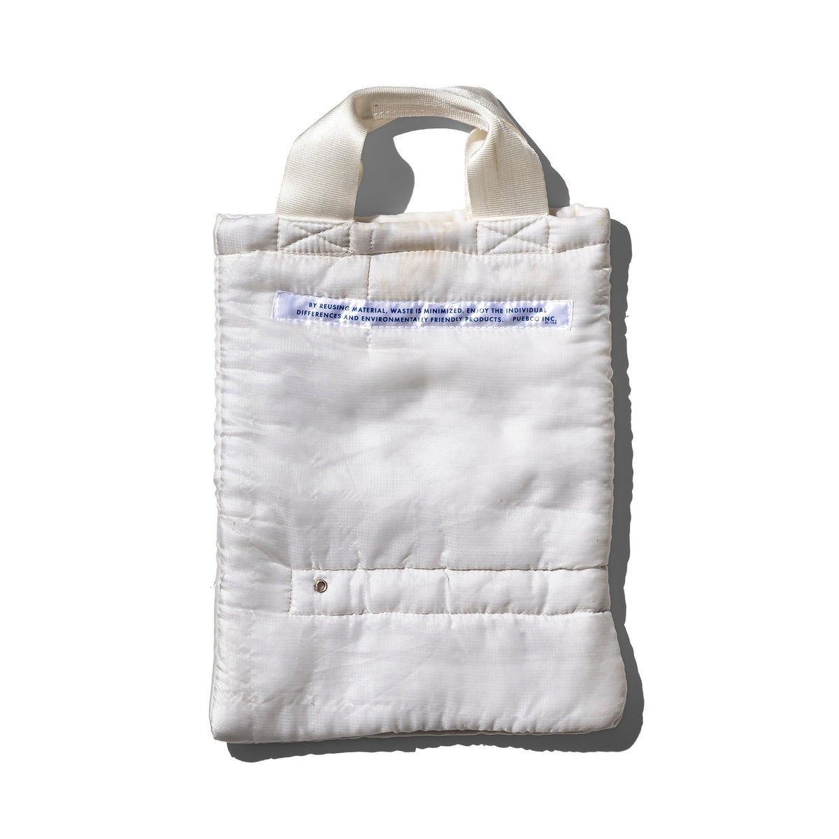 WHITE QUILTED SNOW JACKET TOTE BAG