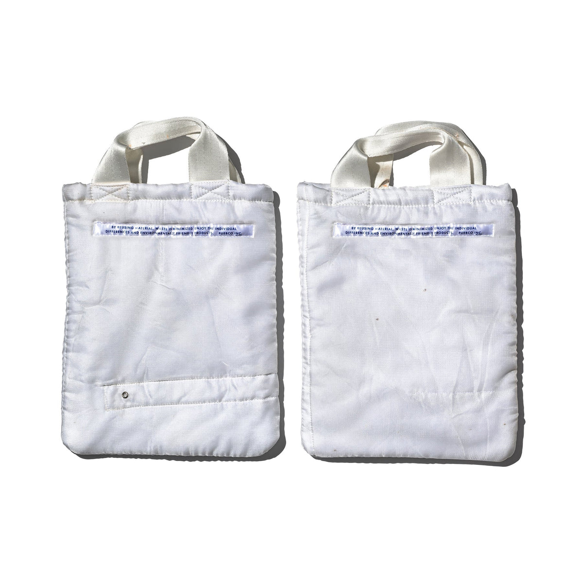 WHITE QUILTED SNOW JACKET TOTE BAG