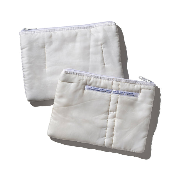 WHITE QUILTED SNOW JACKET LAPTOP CASE / 13"