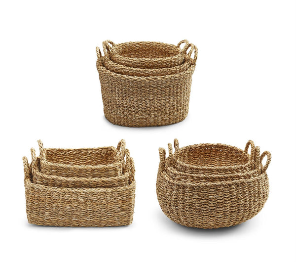 Hand Woven Seagrass Baskets In Various Styles 4