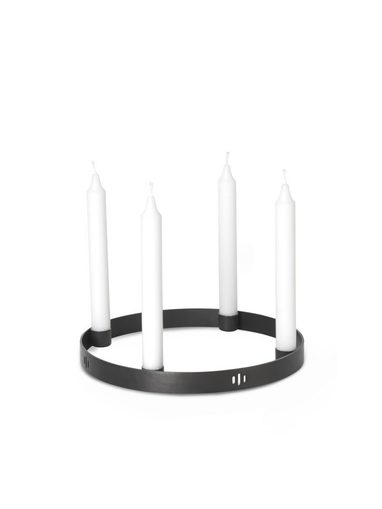 Candle Holder Circle In Black Brass Design By Ferm Living 1