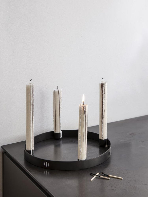 Candle Holder Circle In Black Brass Design By Ferm Living 5