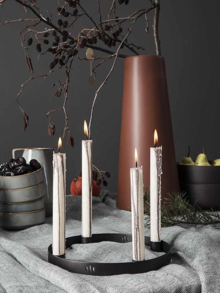 Candle Holder Circle In Black Brass Design By Ferm Living 6