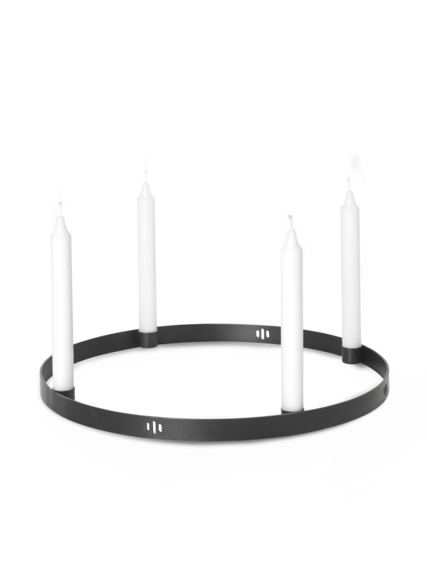 Candle Holder Circle In Black Brass Design By Ferm Living 3
