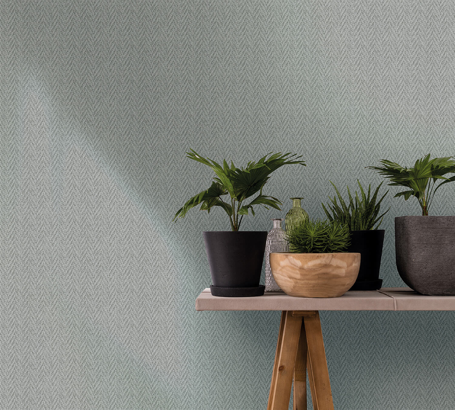 Faux Sisal Vinyl Wallpaper in Grey