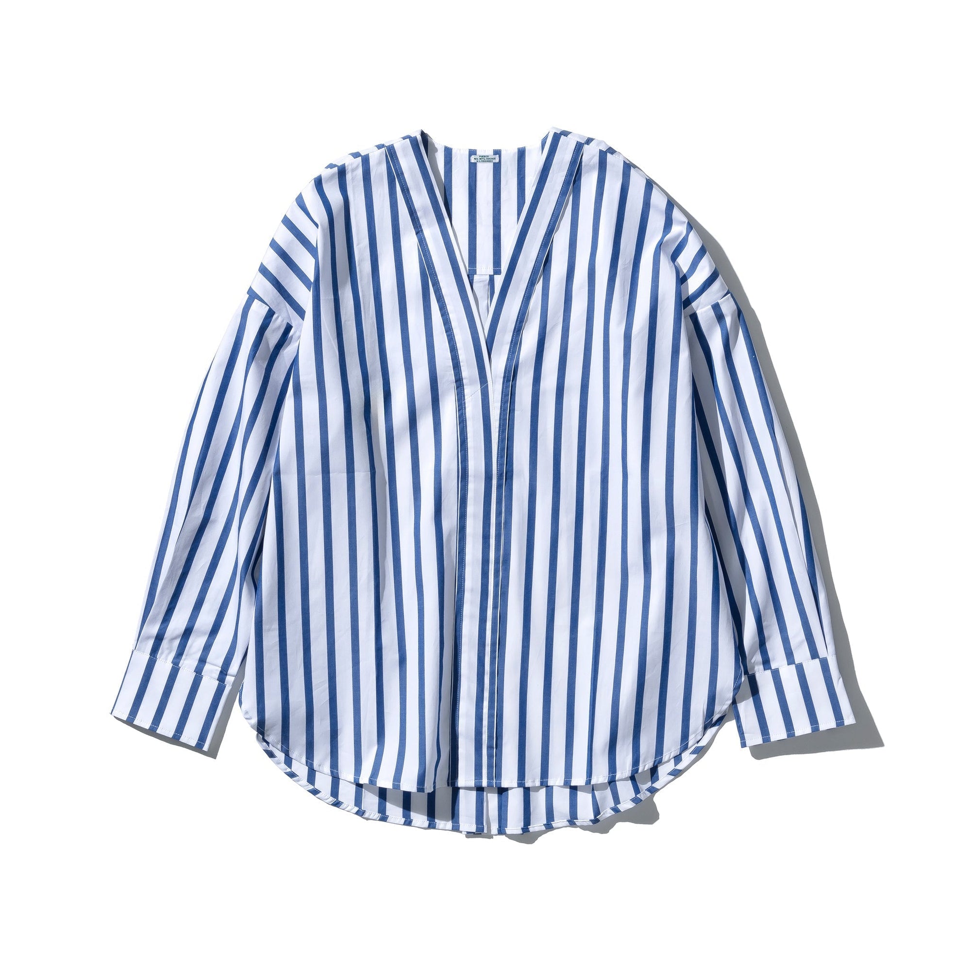 Cotton Stripe Shirt V Neck 3