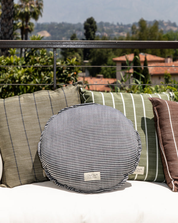Outdoor Kyoto Cushion Round - Black/White