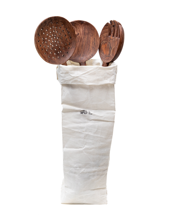 Walnut Long Handle Spoon Set Of 3 Uvn 2000109 3