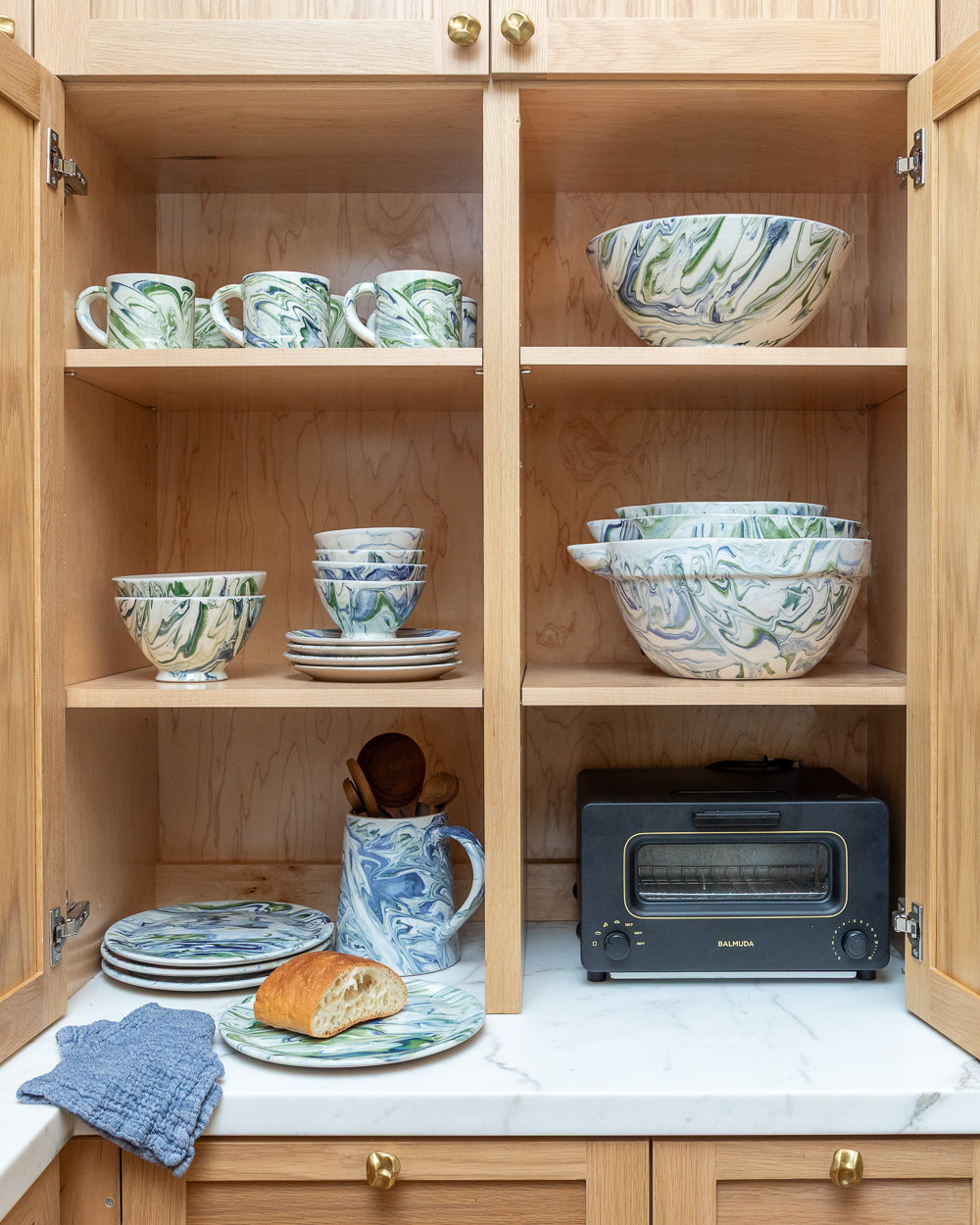 Marble Blue Green Serving Bowl Uvn 1000138 3