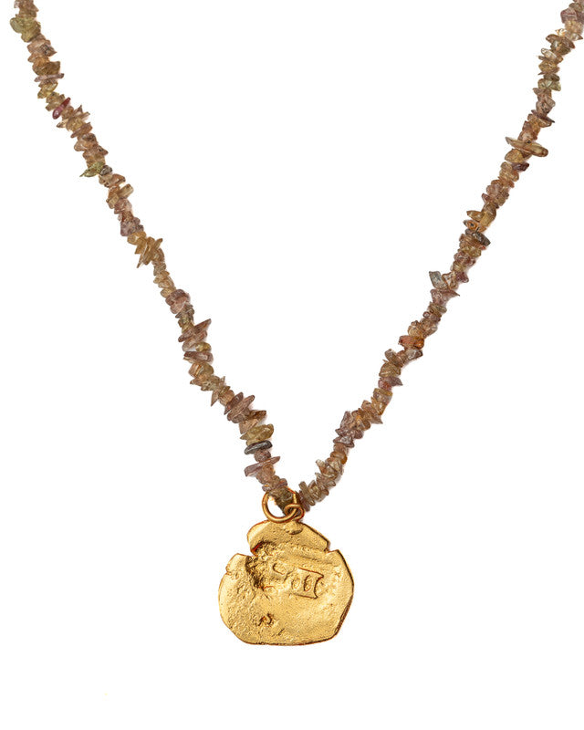 Babe Raider Quartz Long Coin Necklace 1