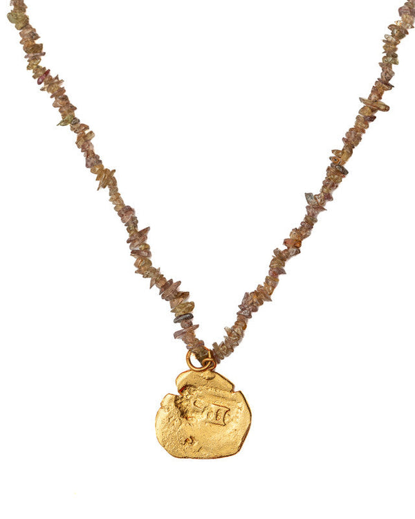 Babe Raider Quartz Long Coin Necklace 1