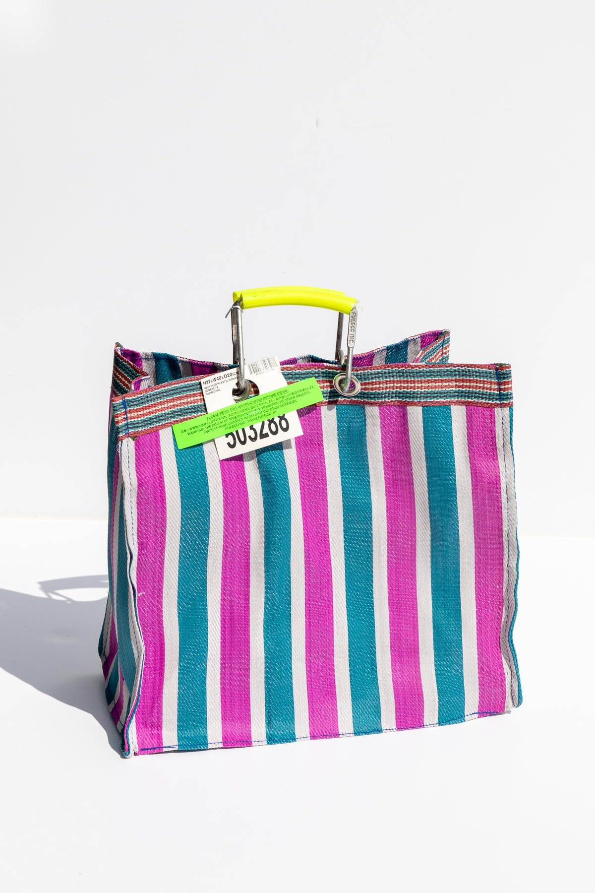recycled plastic stripe bag square by puebco 503271