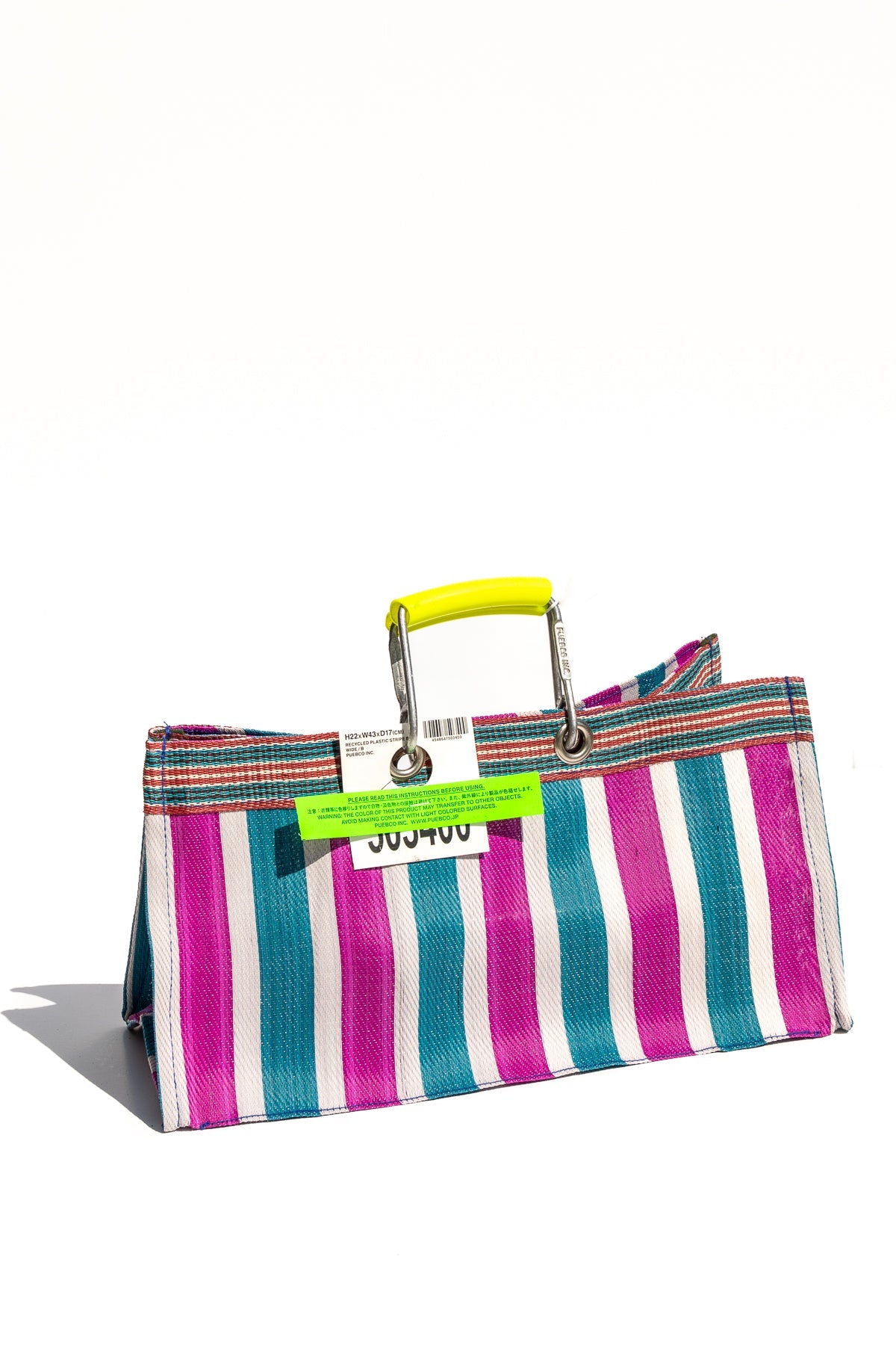 recycled plastic stripe bag wide by puebco 503394