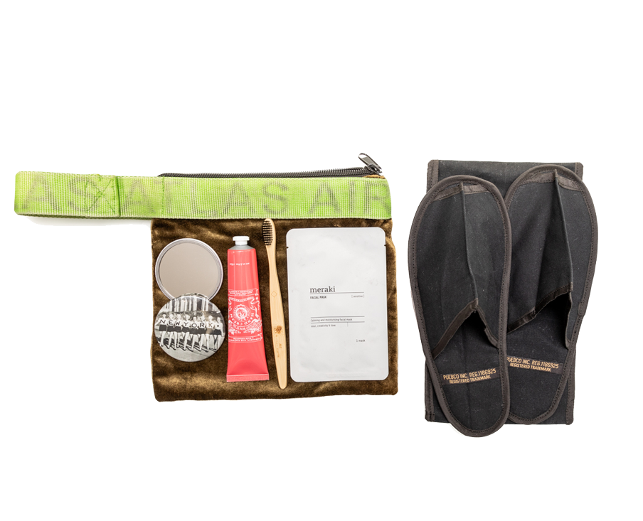 Welcome Guest Pouch with Slippers Gift Set
