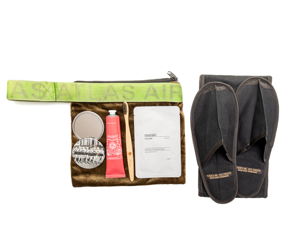 Welcome Guest Pouch with Slippers Gift Set
