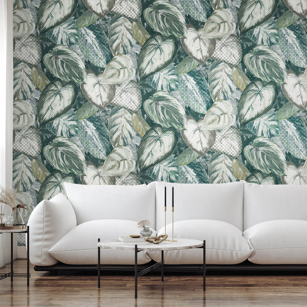Vita Ficus Wallpaper in Green Pepper