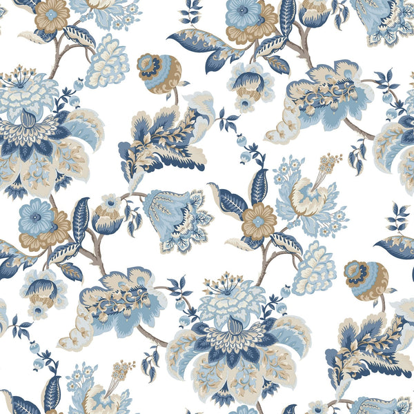 Blooming Garden Jacobin Garden In Blue Galerie Wallcoverings 8303 1