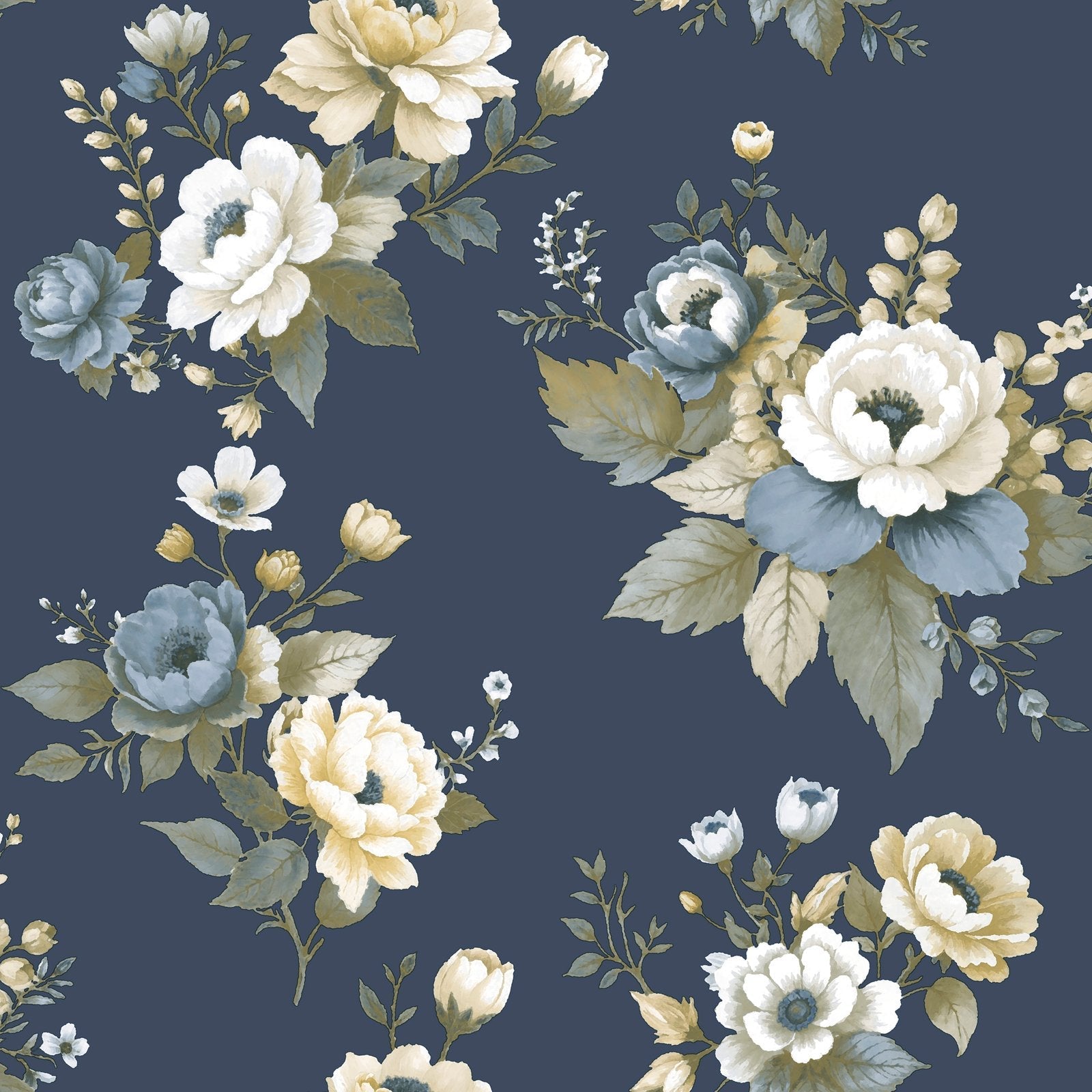 Blooming Garden Vintage Garden In Blue Galerie Wallcoverings 8332 1