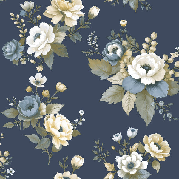 Blooming Garden Vintage Garden In Blue Galerie Wallcoverings 8332 1