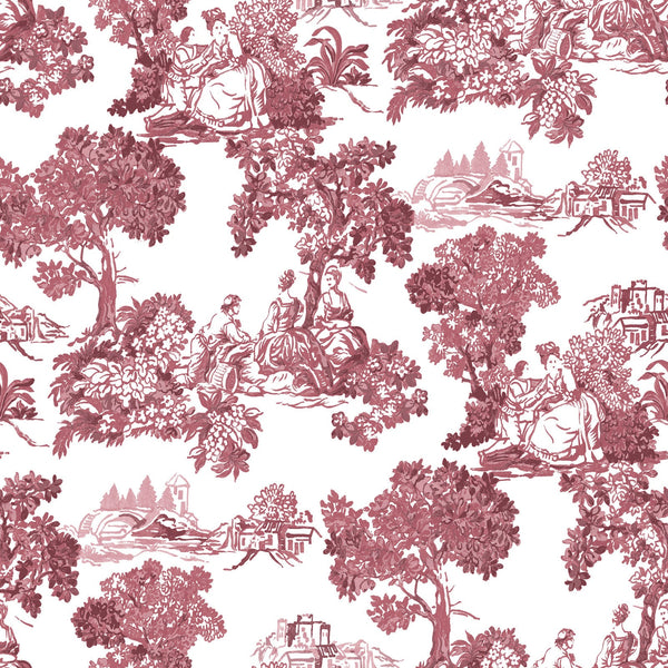 Blooming Garden Toile Garden In Red Galerie Wallcoverings 8343 1