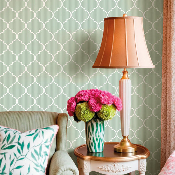 Blooming Garden Cancello Green In Green Galerie Wallcoverings 8378 2
