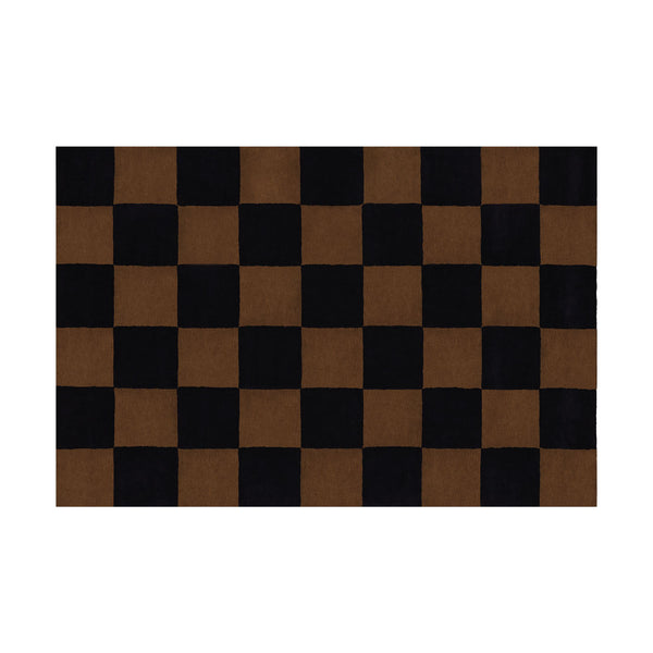 Pattern Black Brown Check Rug Hem Hem 31362 1