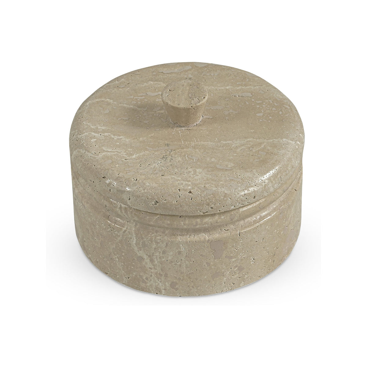 Valencia Round Travertine Box