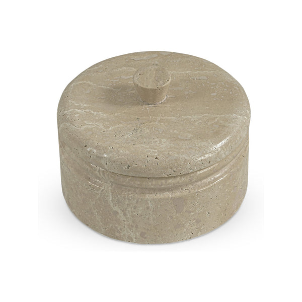 Valencia Round Travertine Box