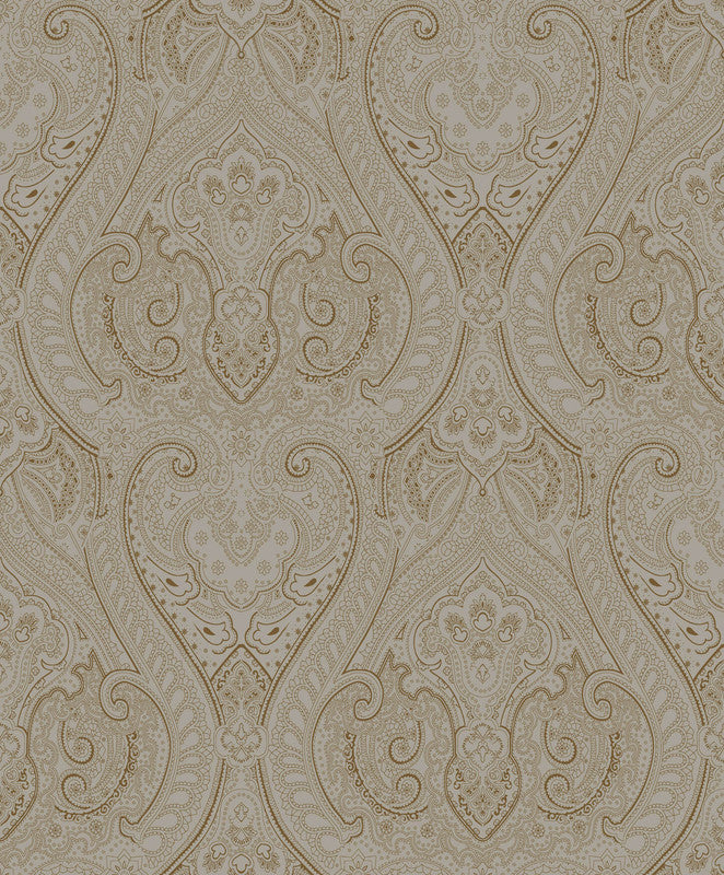 Lace  Wallpaper in Bronze Brown/Gold