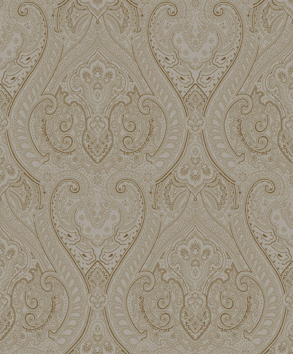 Lace  Wallpaper in Bronze Brown/Gold