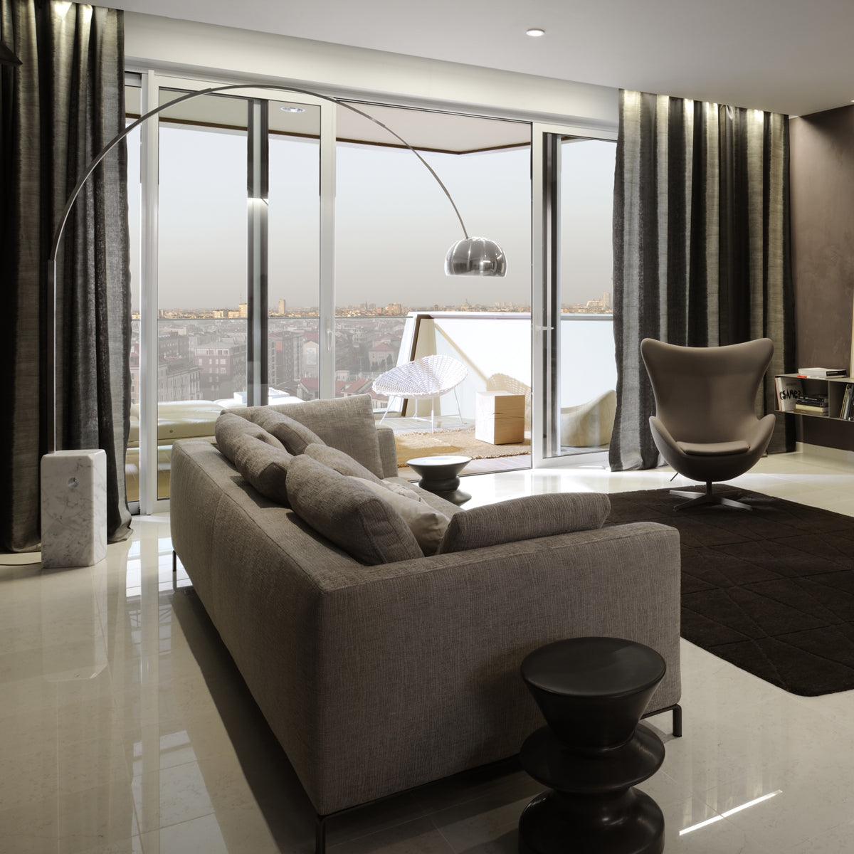 Arco Aluminum Stainless Floor Lighting