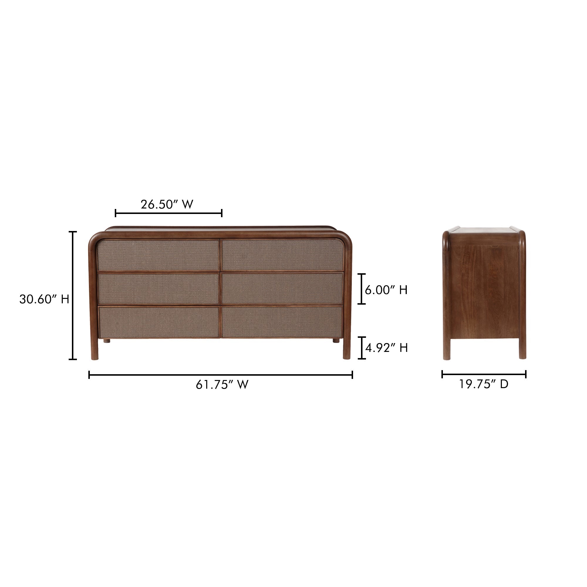 Rye 6 Drawer Dresser Moes Home Collection Mhc Bz 1144 03 10