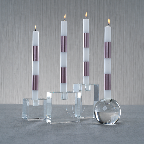 square crystal glass taper holder 7
