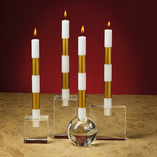 square crystal glass taper holder 9