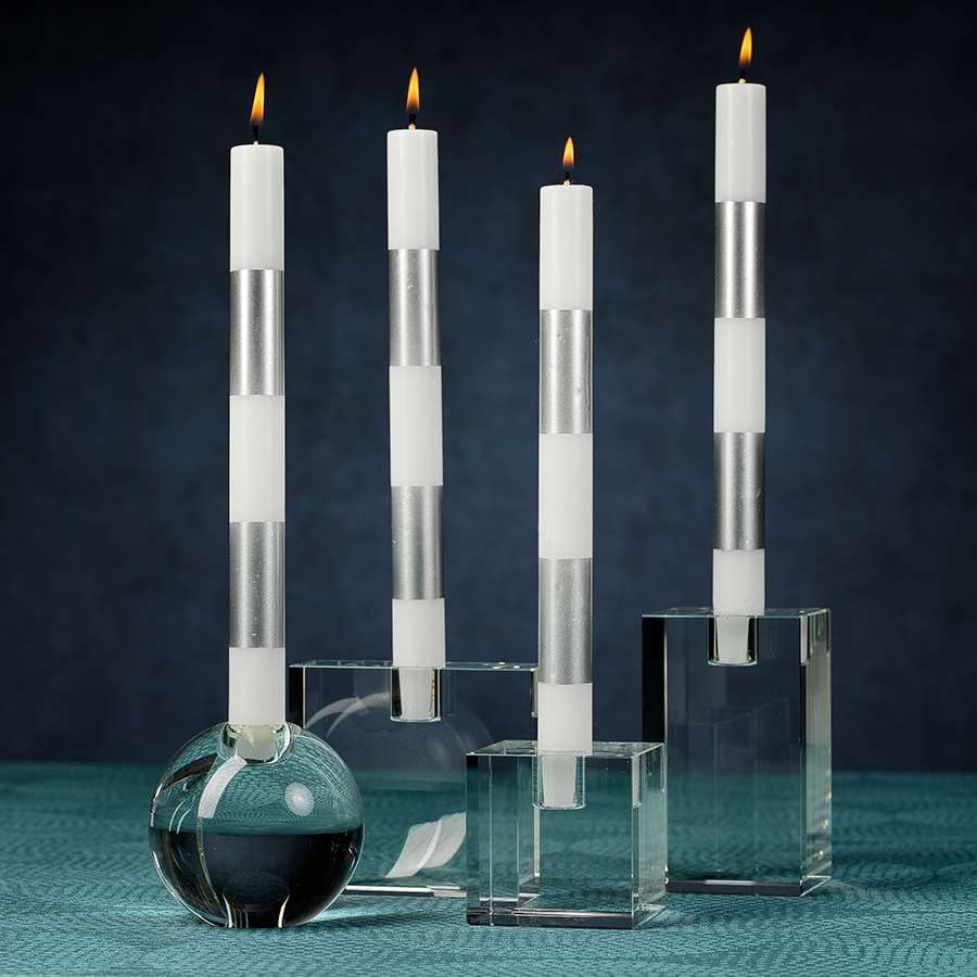 square crystal glass taper holder 2