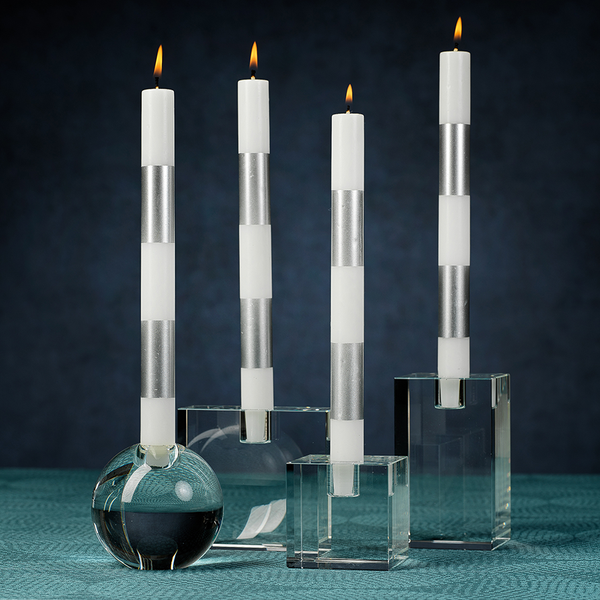 square crystal glass taper holder 2