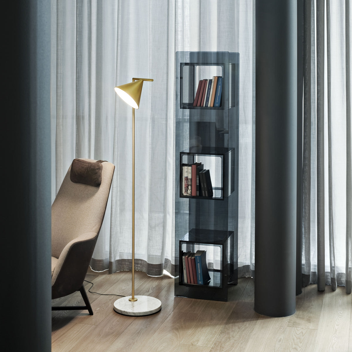 Captain Flint Steel Floor Lighting in Various Colors & Sizes