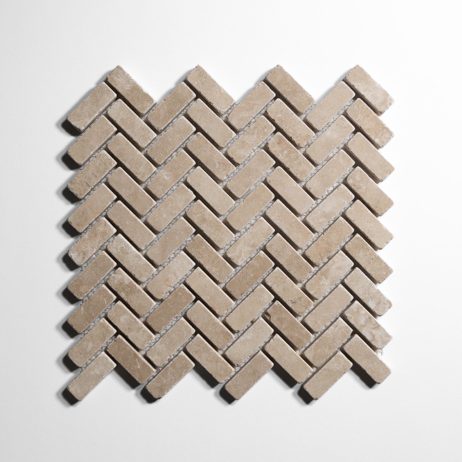 Mini Herringbone Tumbled Tile Sample