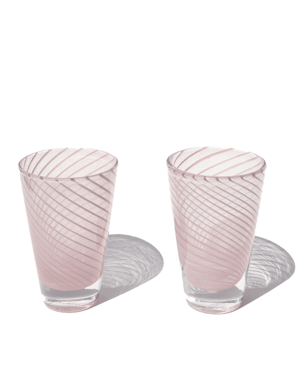 Yuka Groove Glass Set in Rose