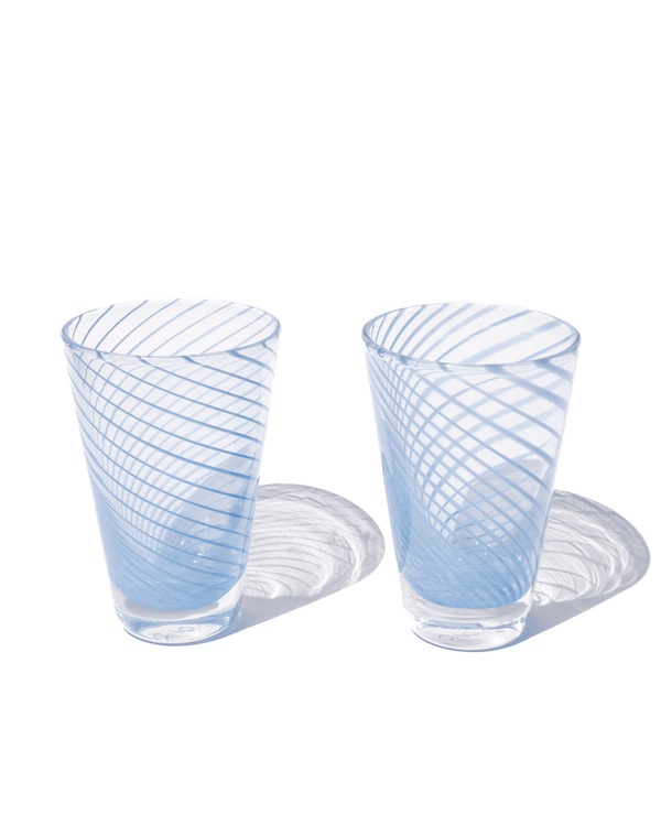 Yuka Groove Glass Set in Blue