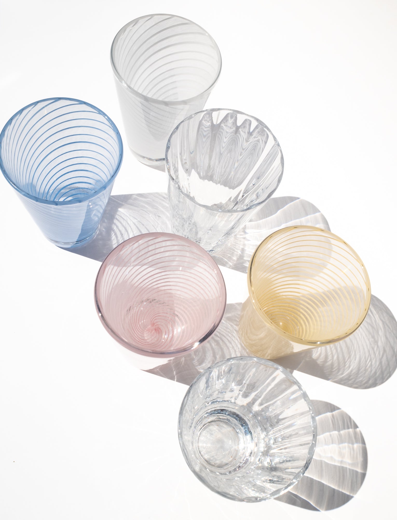 Yuka Groove Glass Set in Blue