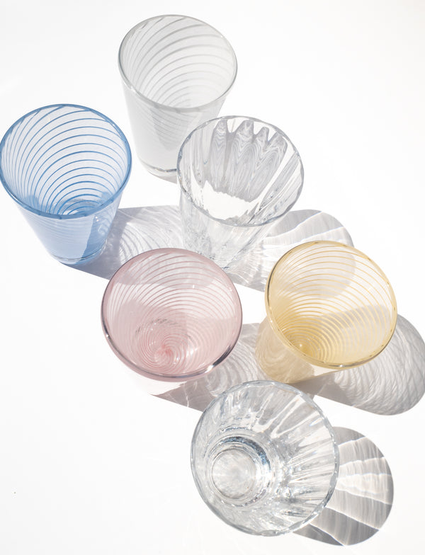 Yuka Groove Glass Set in Blue