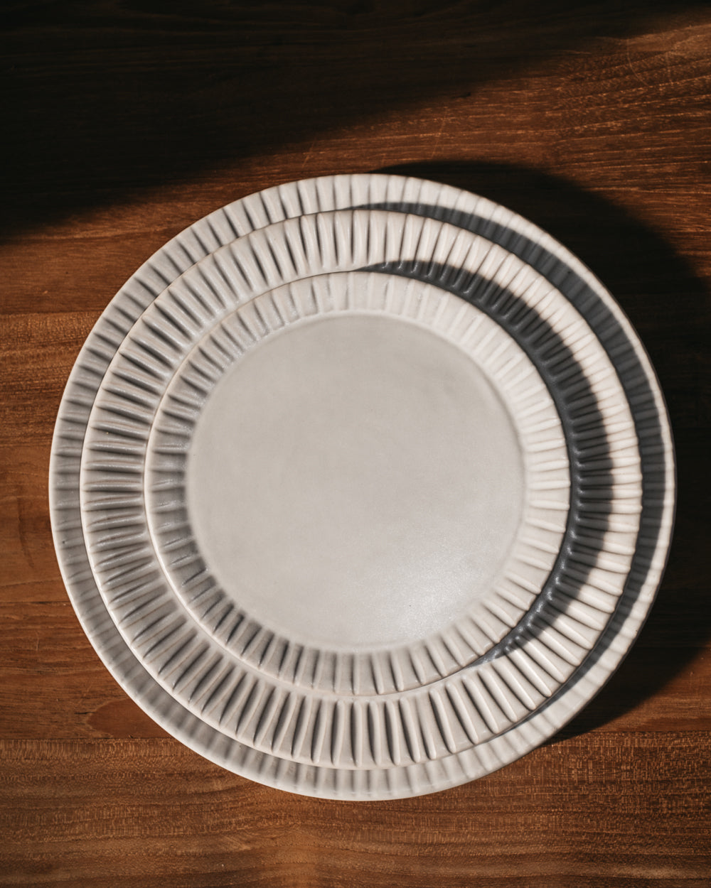 Stripes Matte White Salad Plate Set Of 4 Uvn 1000101 3
